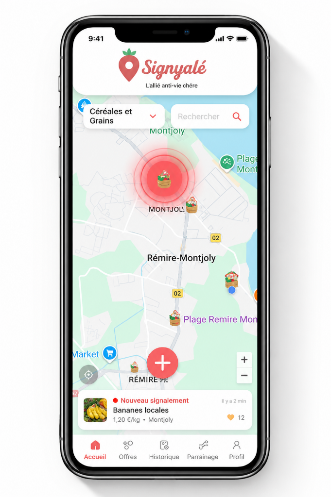 L'offre apparaît en temps réel sur la carte